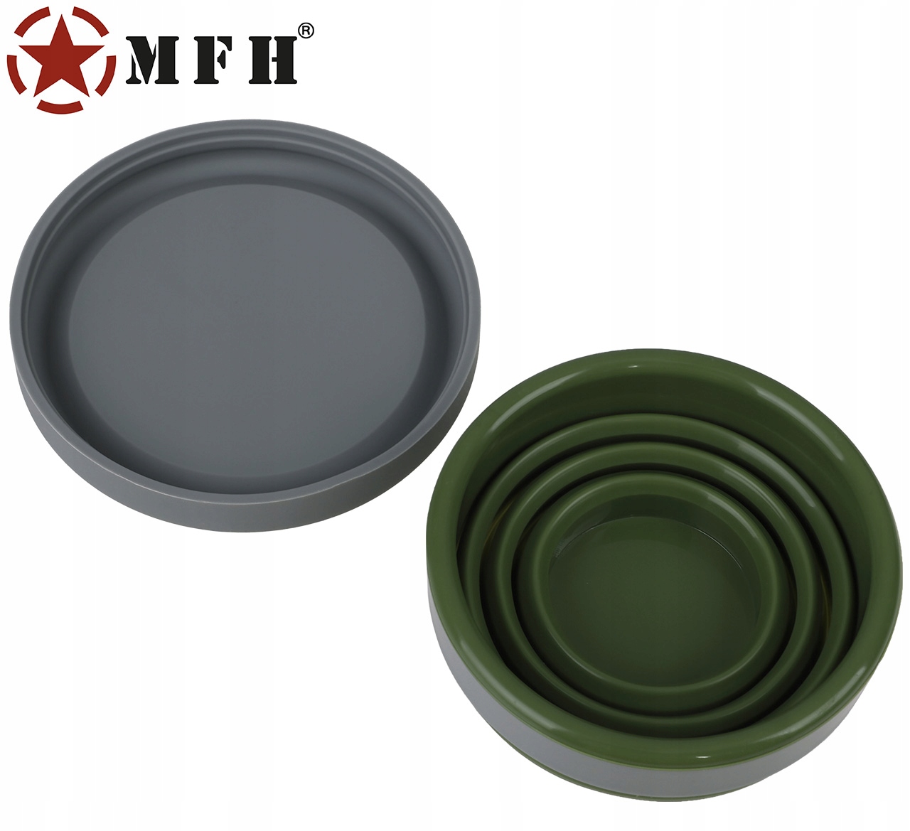 SILIKONOWY SKŁADANY KUBEK TURYSTYCZNY MFH 200 ml Pojemność 0.2 l