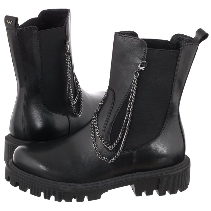 Dámské boty Kotníkové Boty Trapery Wojas Černé Kožené 55064-51