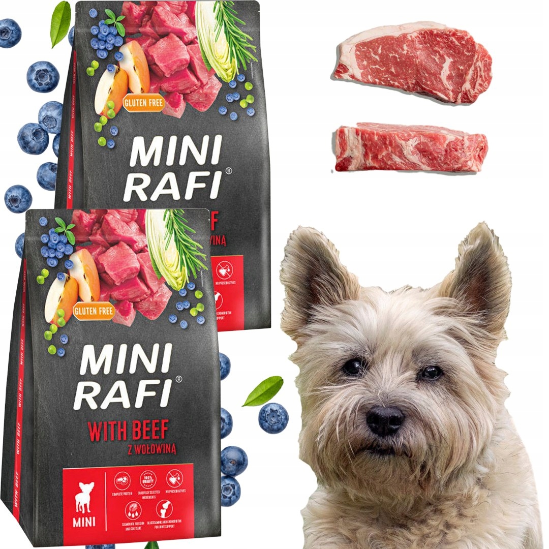 Levně Suché Krmivo pro psa Rafi Mini Adult s hovězím masem 3 kg 2 ks