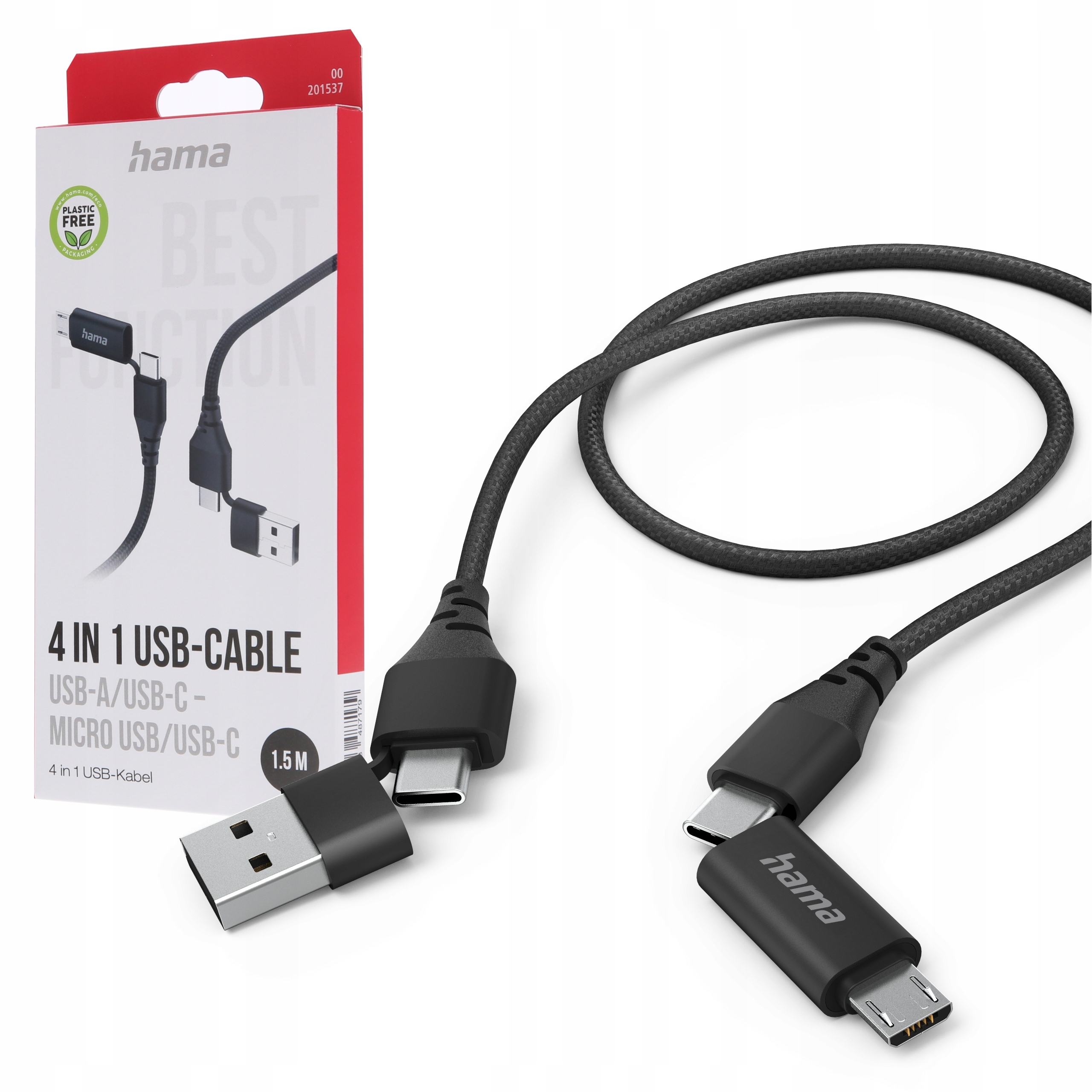 Kabel Hama USB typ C - microUSB typ B 1 m czarny