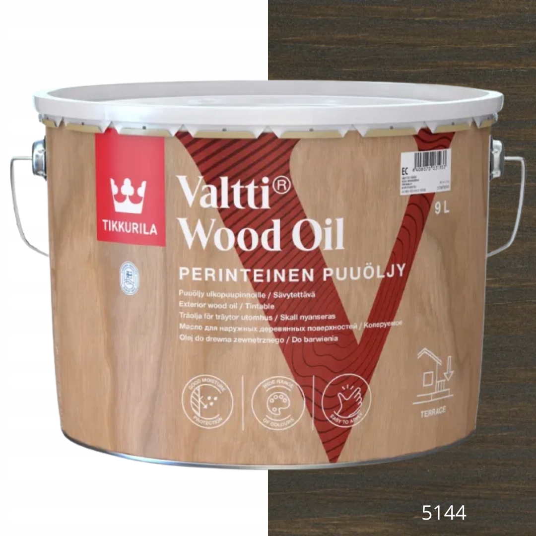 Tikkurila Valtti Wood Oil Olej Na Dřevo 9 L Barva 5144
