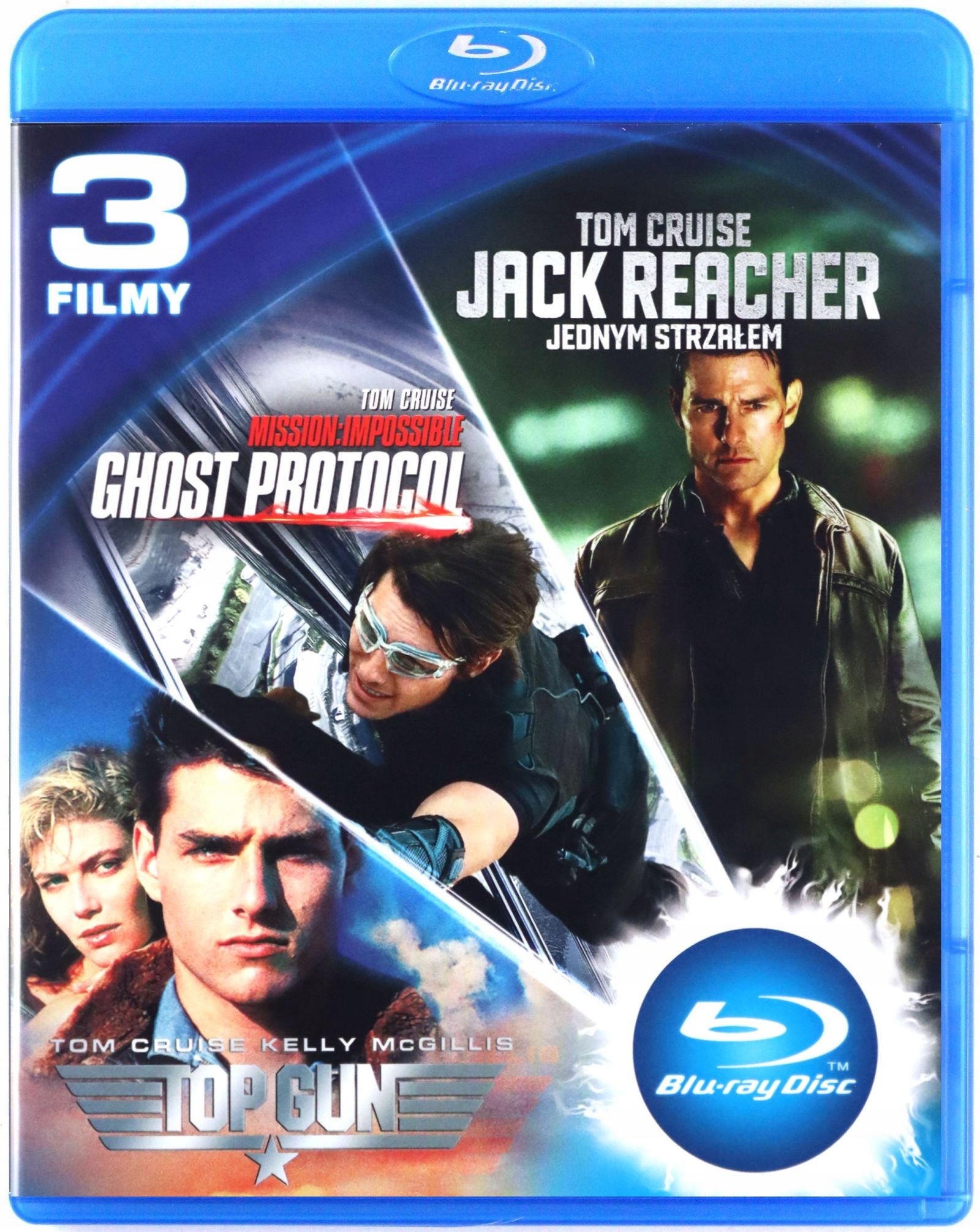 TOP GUN / MISSION IMPOSSIBLE 4 - GHOST PROTOCOL / JACK REACHER BOX 3BLU-RAY
