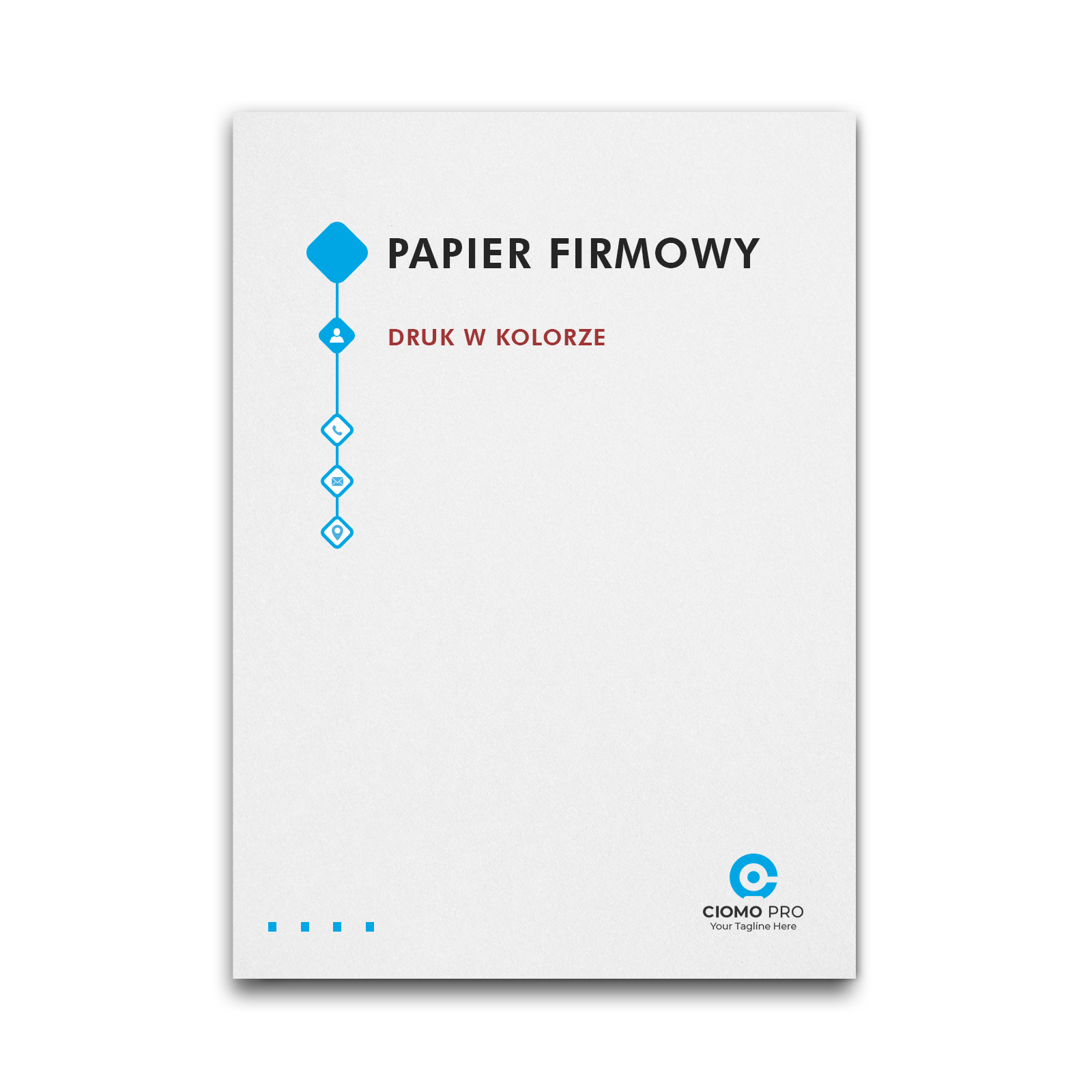 Papier firmowy z logo A4 KOLOR 250szt + projekt