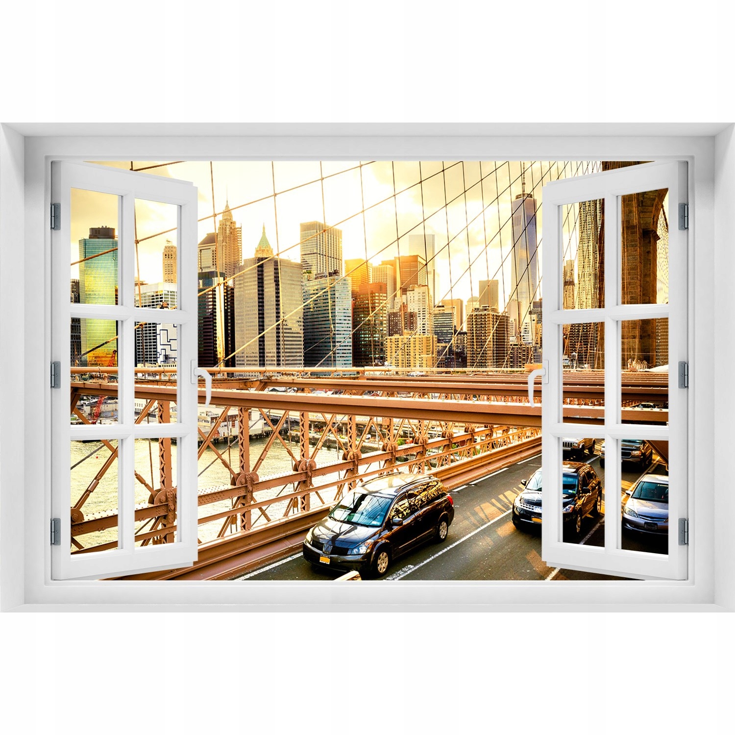 

Fotoobraz Naklejka ścienna Okno Most Brookliński