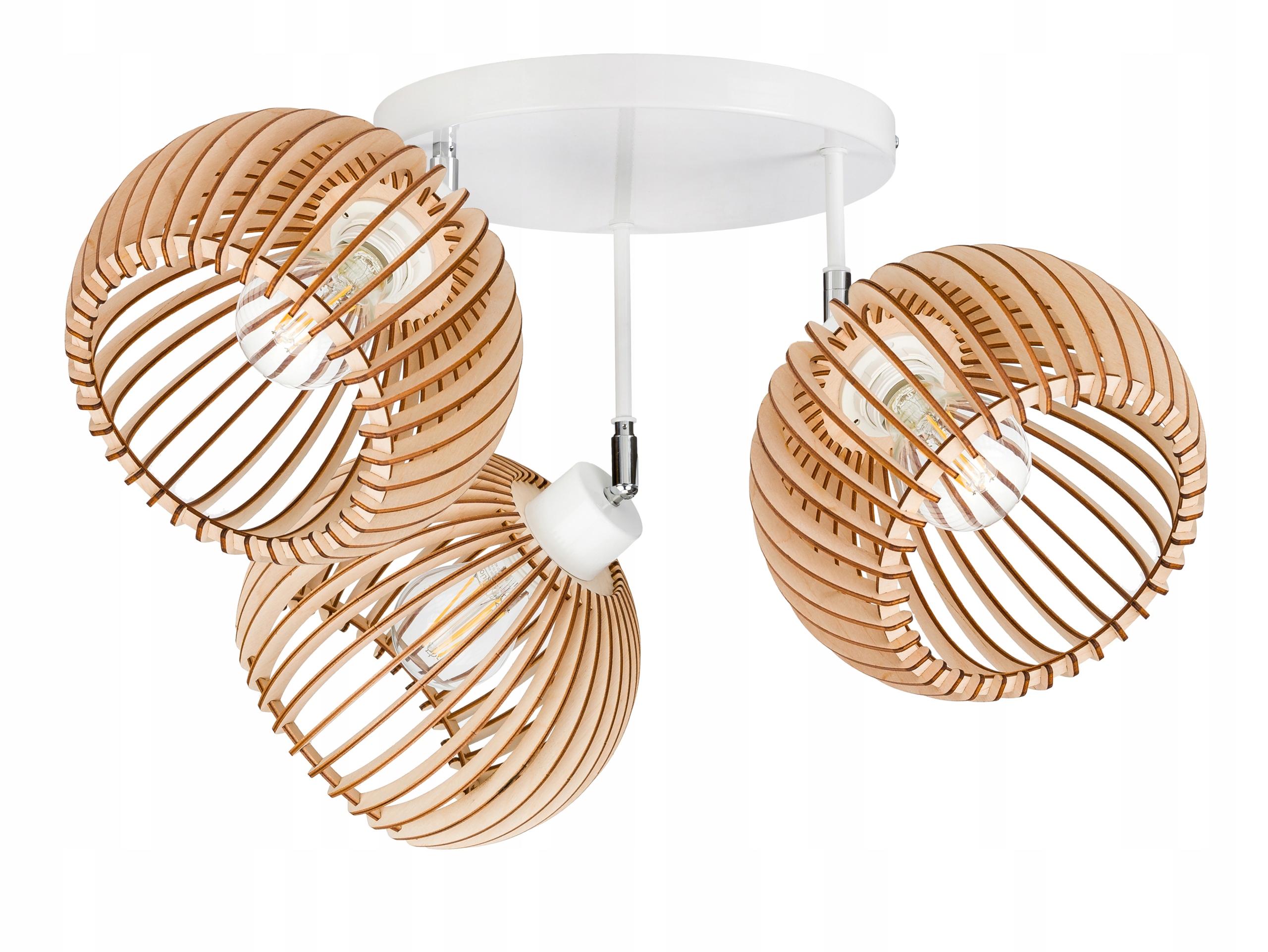 Lampa stropní svítidlo lustr pohyblivý vysoký stropní Loft stínidlo koule 36 Dřevo E27