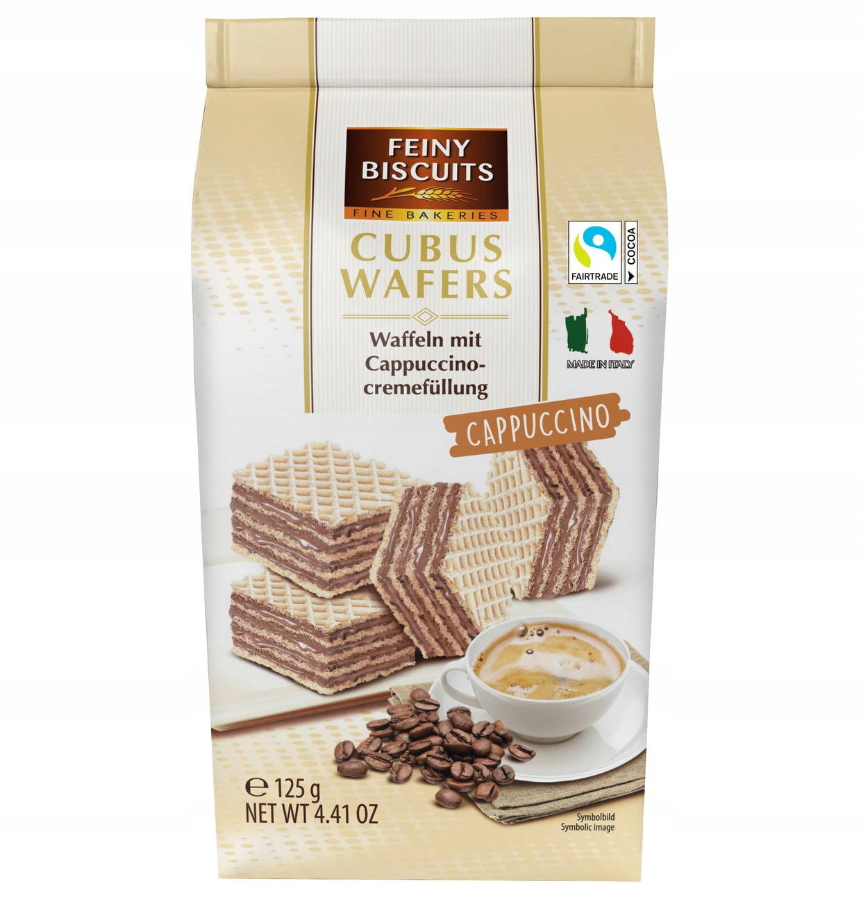 Feiny Biscuits Cubus Wafle z Kremem Cappuccino 125 g — 3