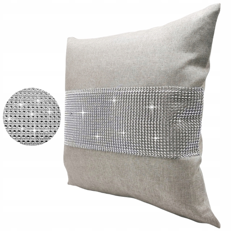 

Poszewka Na Poduszkę 40x40 cyrkonie Glamour Szara
