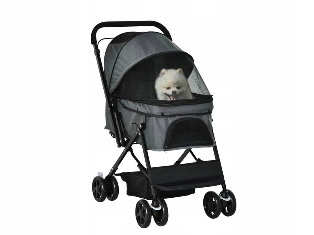 Levně Kočárek pro psy Pawhut D00-126GY, tmavě šedý