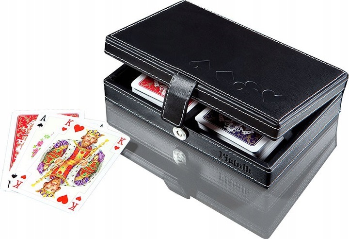 

Piękne Karty Do Gry W Skórzanym Etui Piatnik Poker