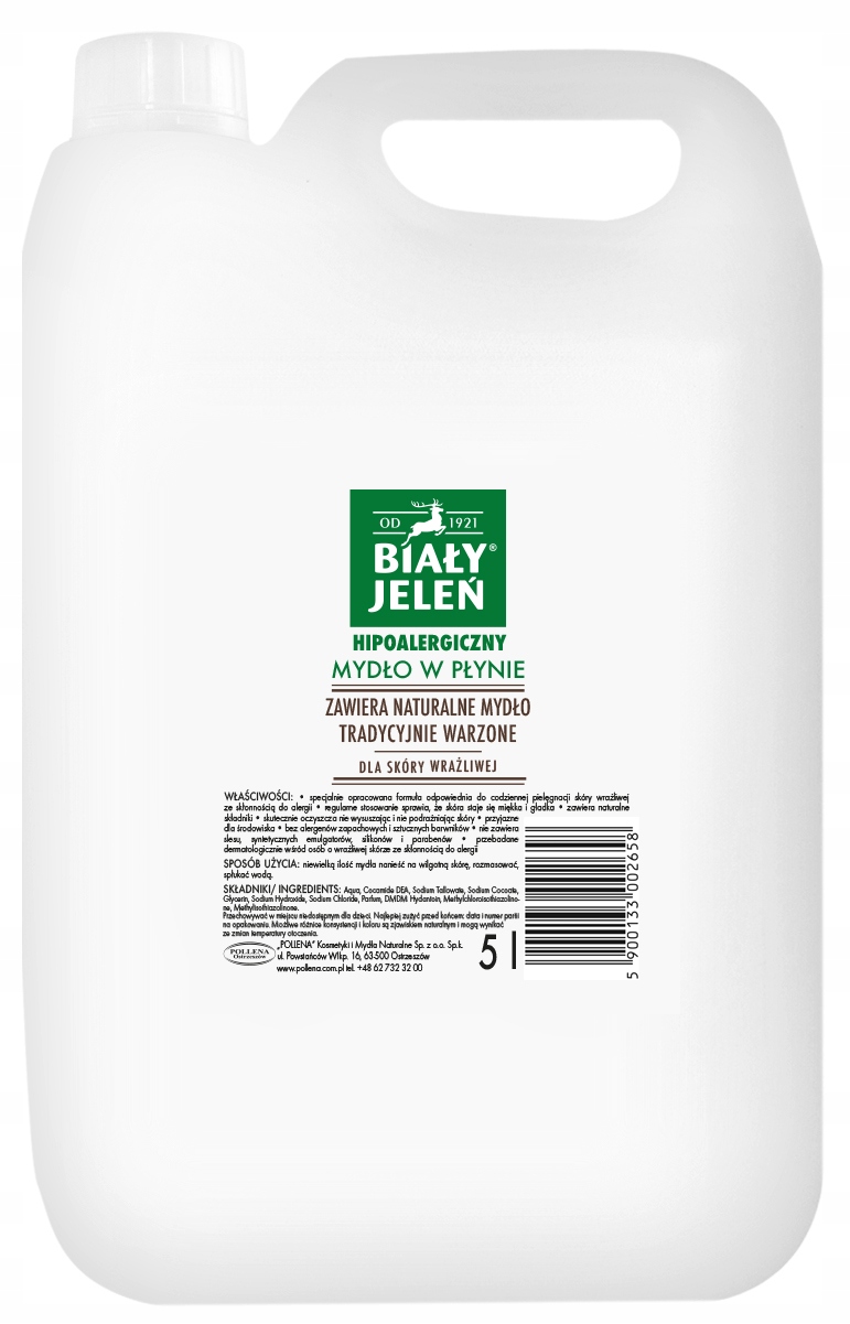 

Biały Jeleń Hipoalergiczne mydło w płynie 5l