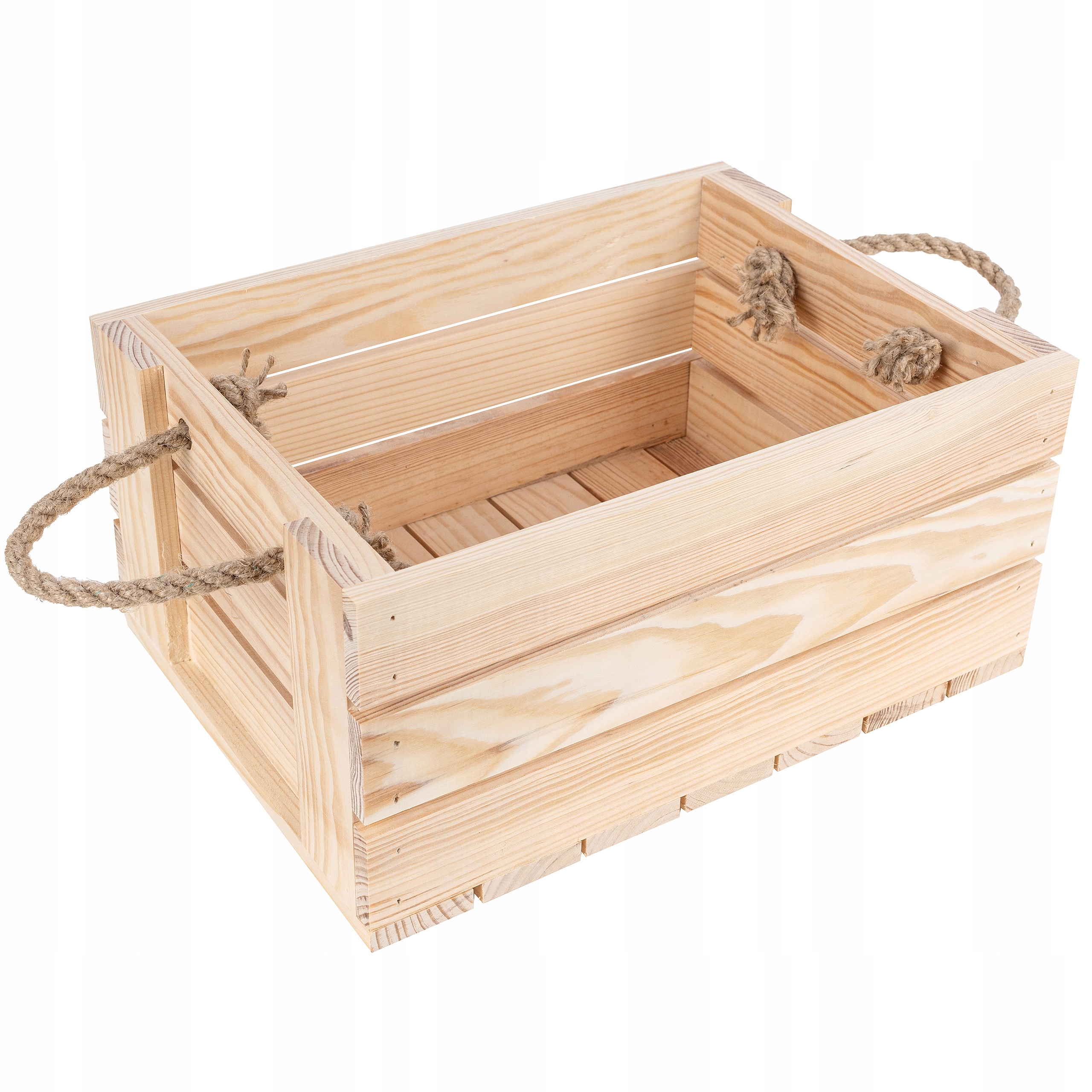 Krabička z dřevěných desek krabička s úchyty z juty 33,5x24x14,5 cm