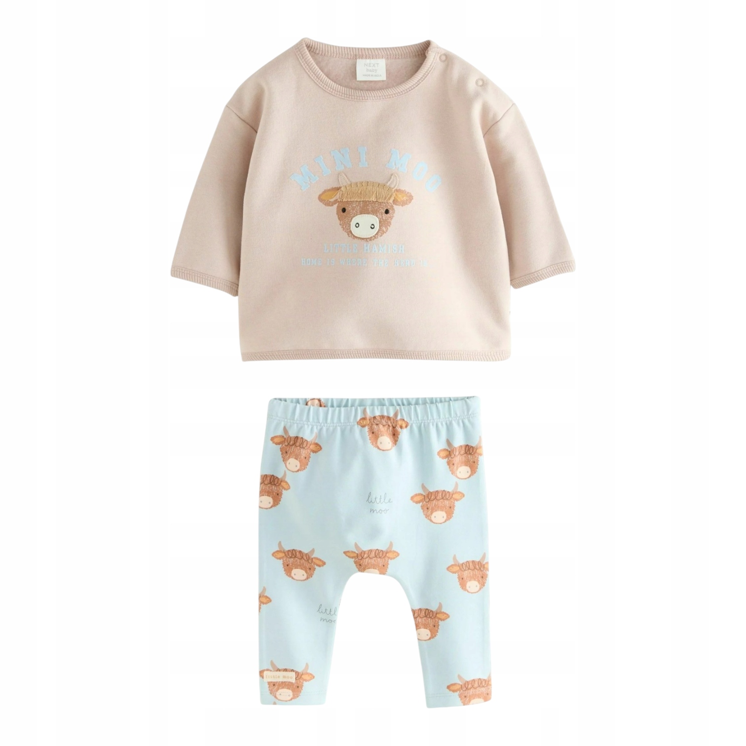 Komplet Niemowlęcy Next Bluza Spodnie Legginsy Krówka Hamish 86