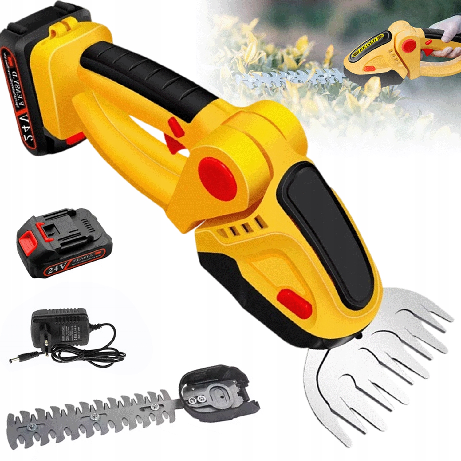 Ruční Akumulátorová Sekačka 500 W S Dvojitým Přepínačem, Žlutá Abs