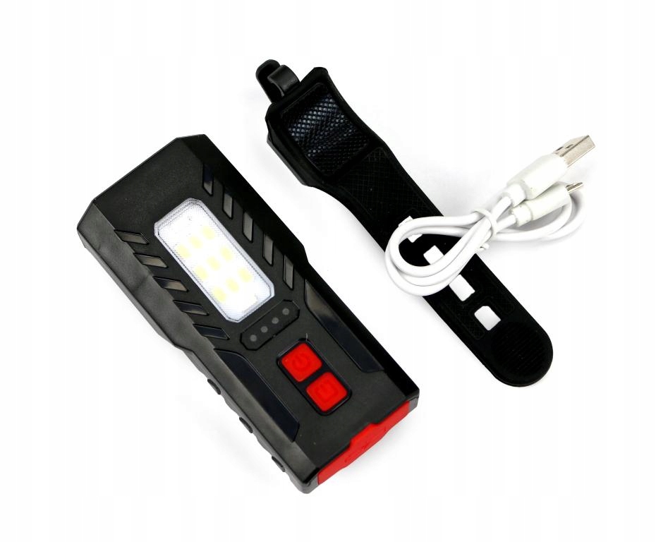 Lampa rowerowa latarka Led przednia zdwojona z powerbankiem 4000 mAh Teger