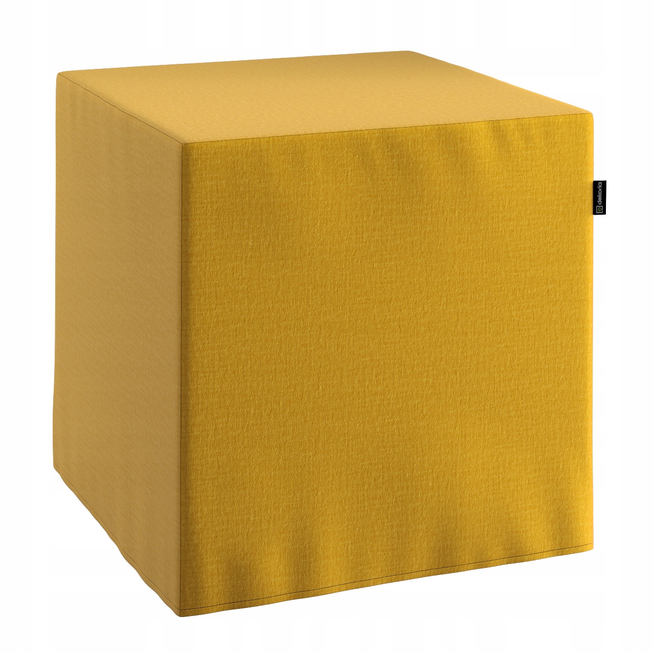 Taburet kostka 40 x 40 x 40 cm, medový samet