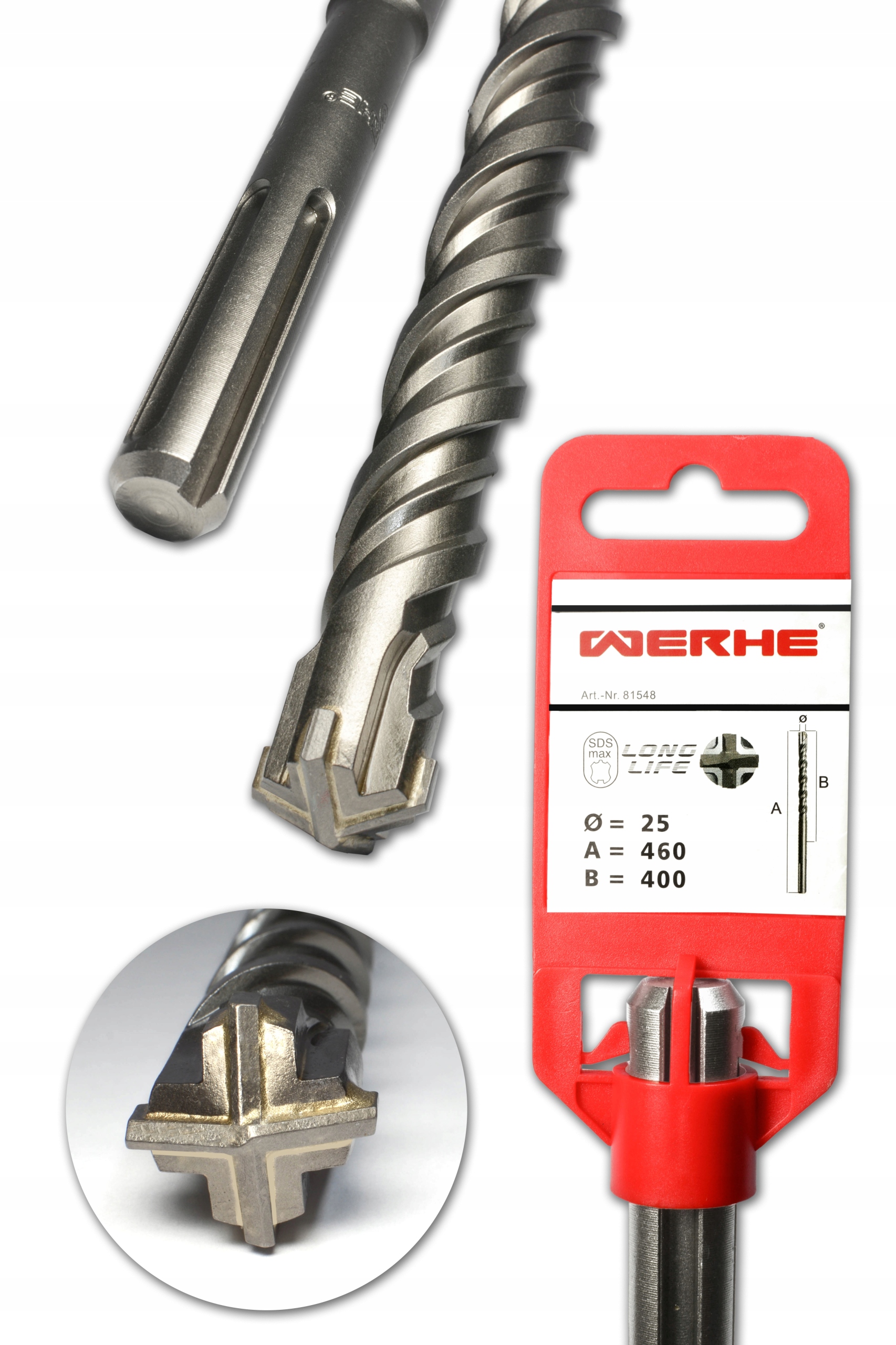 

Wiertło do Betonu krzyżowe Sds Max 25x460mm Werhe