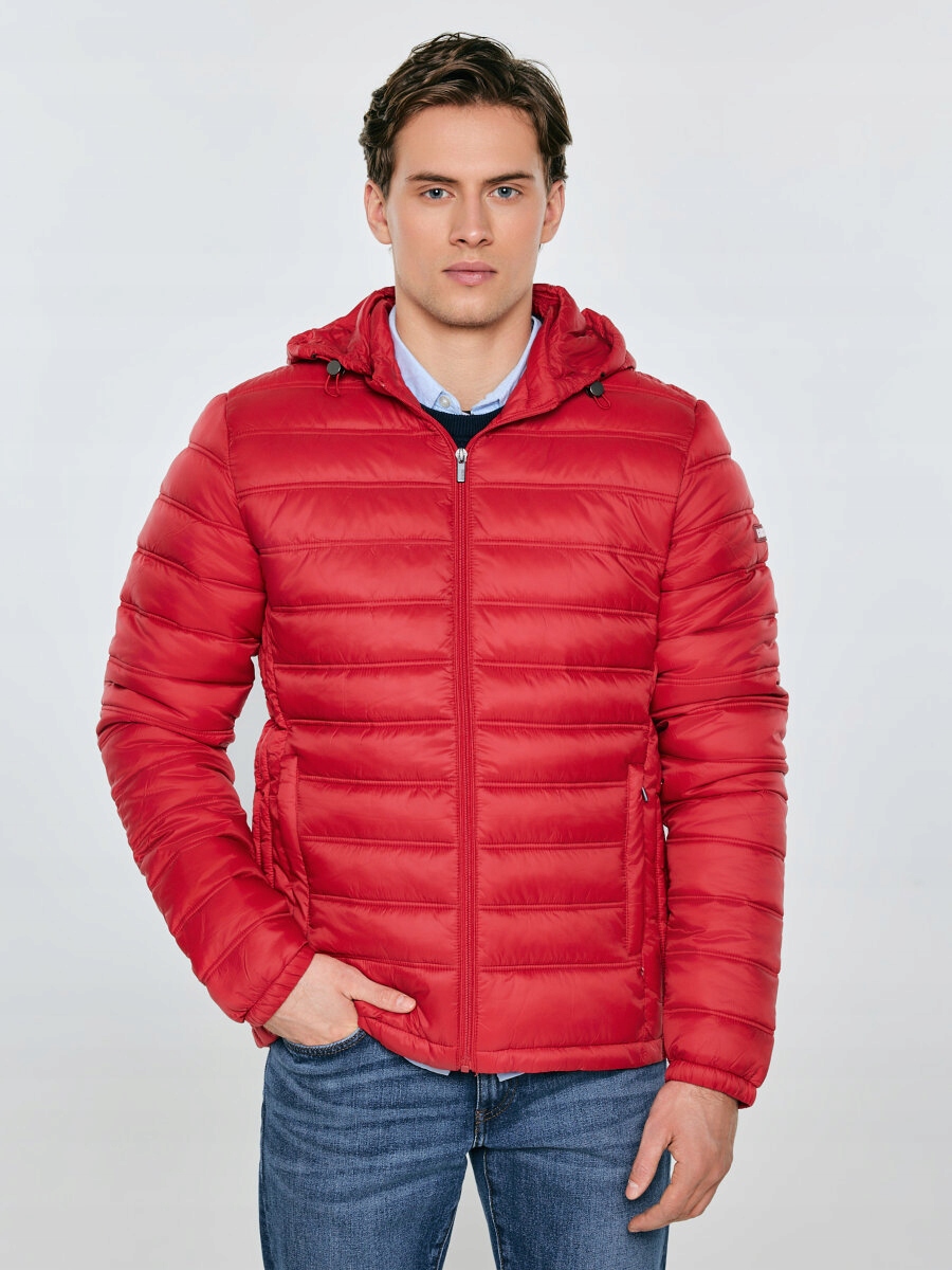 Big Star Pánská Bunda S Kapucí Červená Acarf 603 M