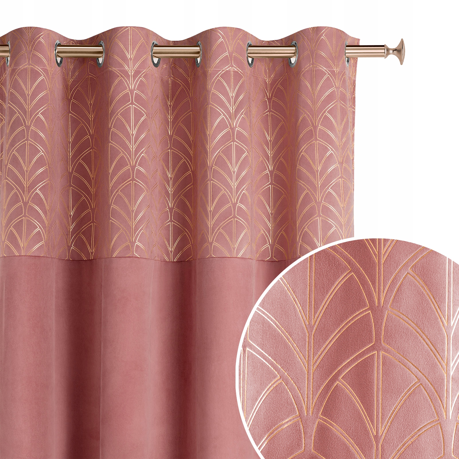 

Zasło welurowa do salonu Bliss różowa 140x250 S