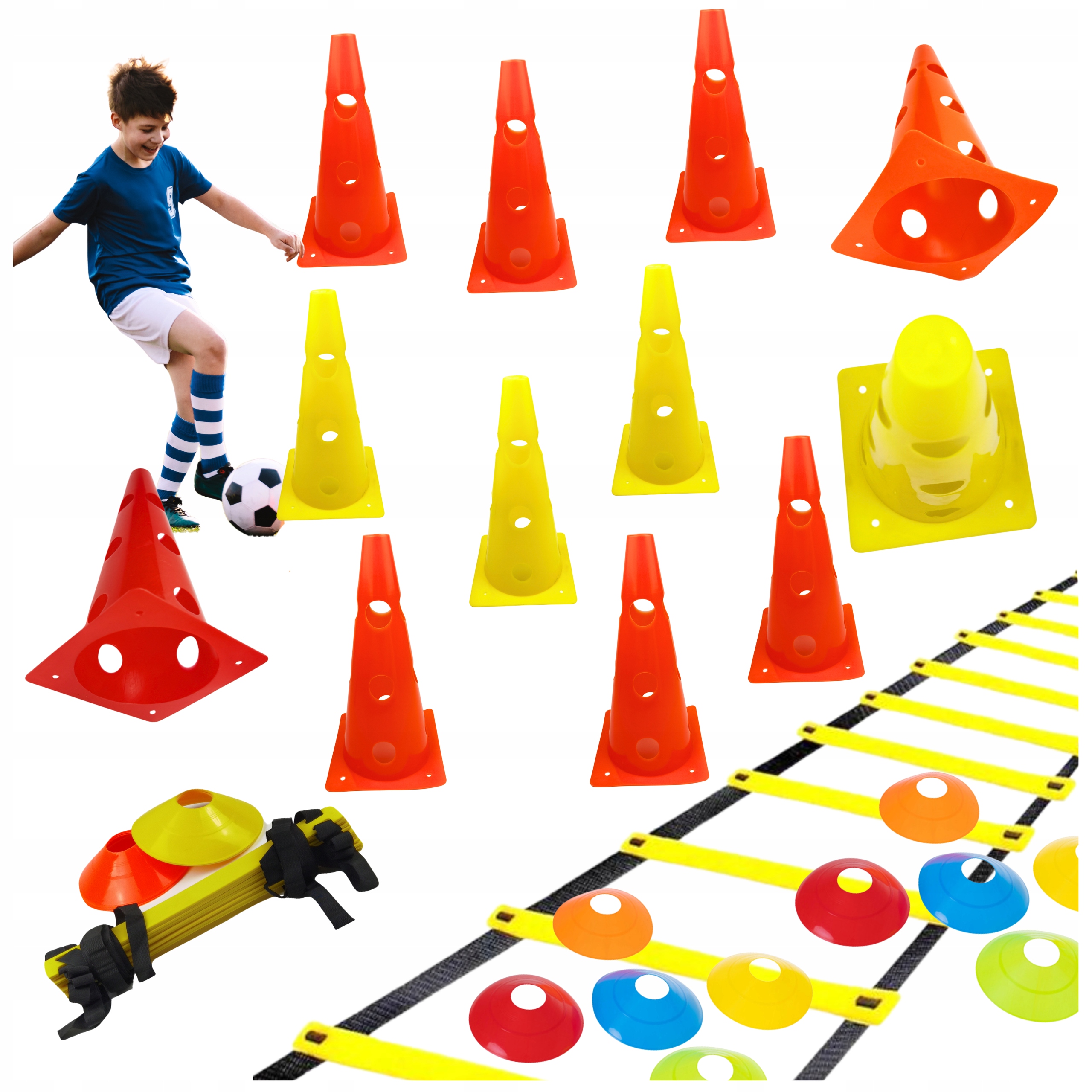 12x Pachołek Treningowy Z Otworami 32cm Stożek Drabinka Trening Football