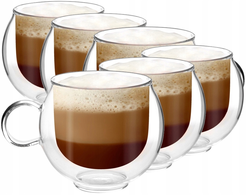 

Szklanki termiczne do kawy latte Zestaw 6szt 220ml