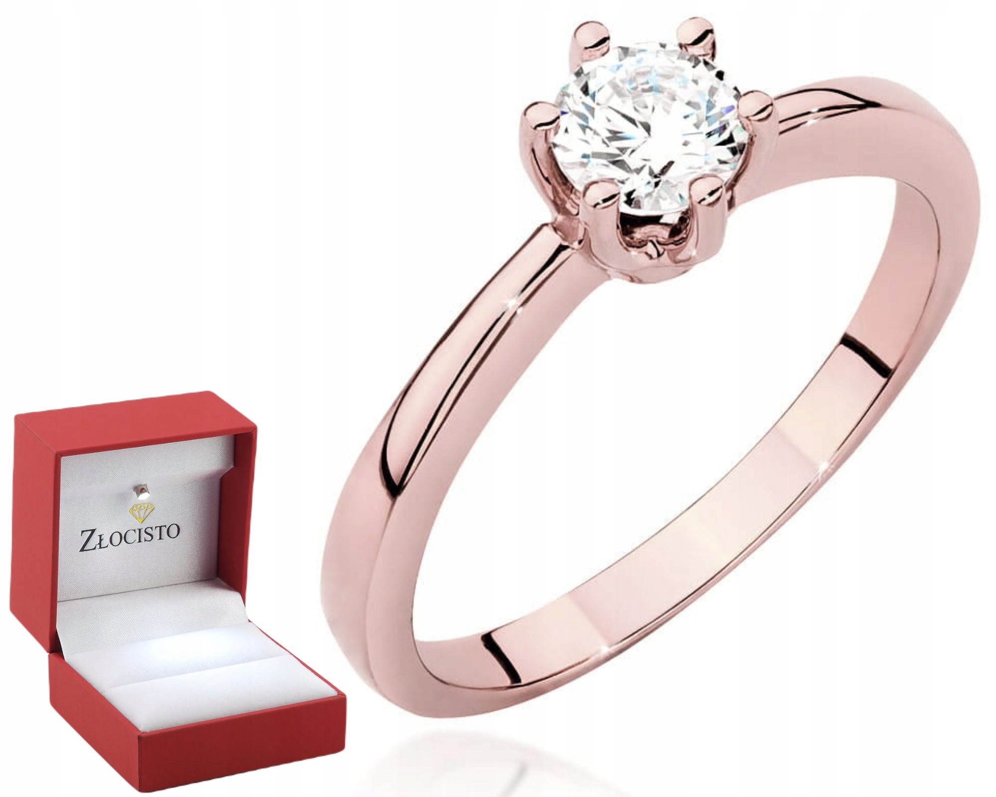 Růžové Zlato Prstýnek S Briliantem Gravírování 585 Bonus Dárek