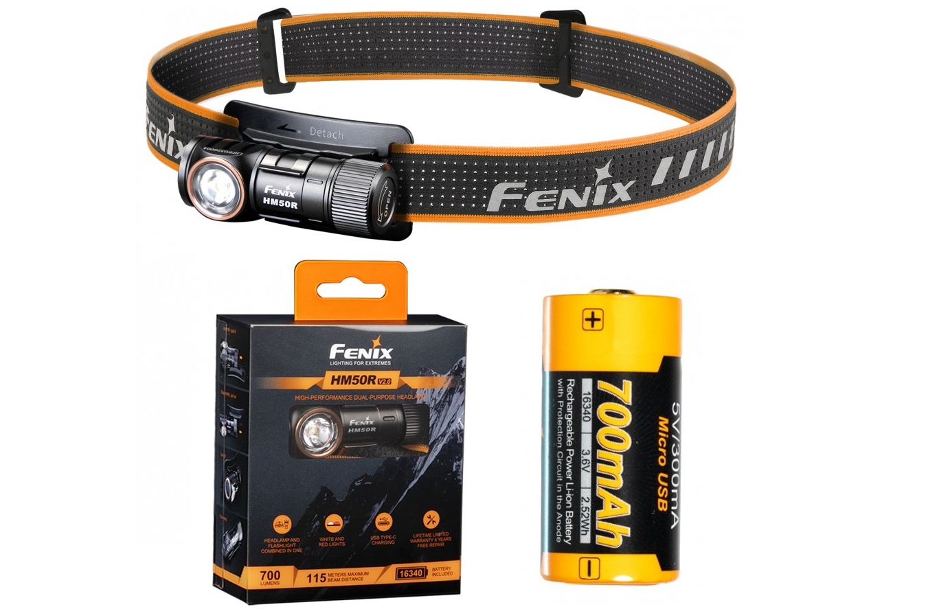 Latarka czołowa Fenix HM50R V2.0 Cree XP-G3 S4 700lm IP68 115m 120h Usb-c