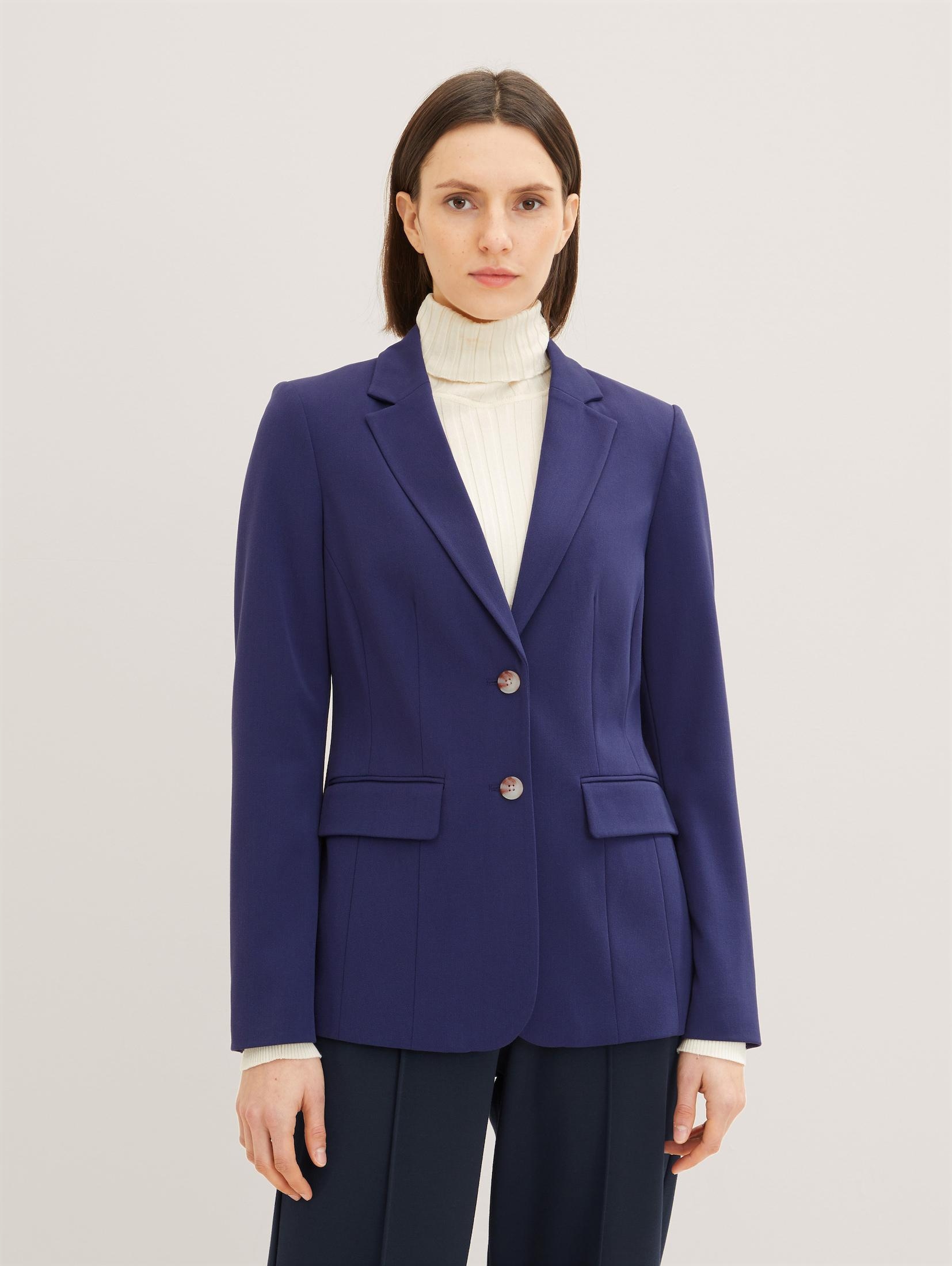 Tom Tailor Tmavě Modré Dámské Sako Sako S Klopami A Dlouhým Rukávem 38 6FA