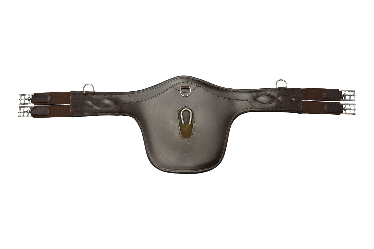 Popręg Vss skórzany Start Belly z fartuchem brązowy 115 cm