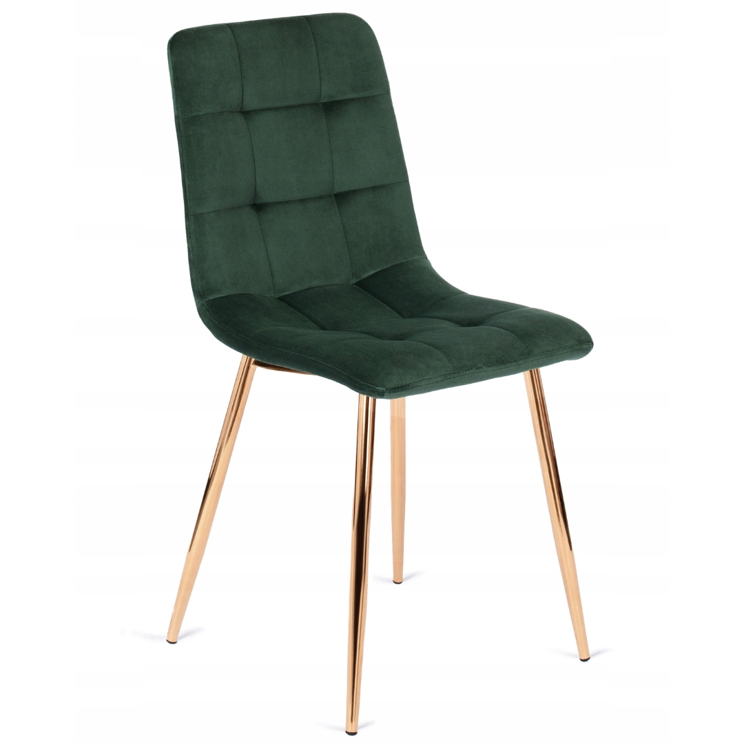 Zelená čalouněná kuchyňská židle typu Velur pro obývací pokoj a jídelnu York