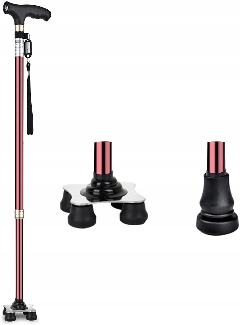 Laska inwalidzka składana uchwyt prosty KCareU ultralekka laska do chodzeni