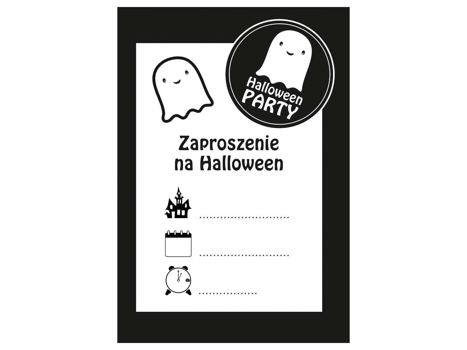 Zaproszenia na Halloween Wesoły Duszek 6szt Marka Congee