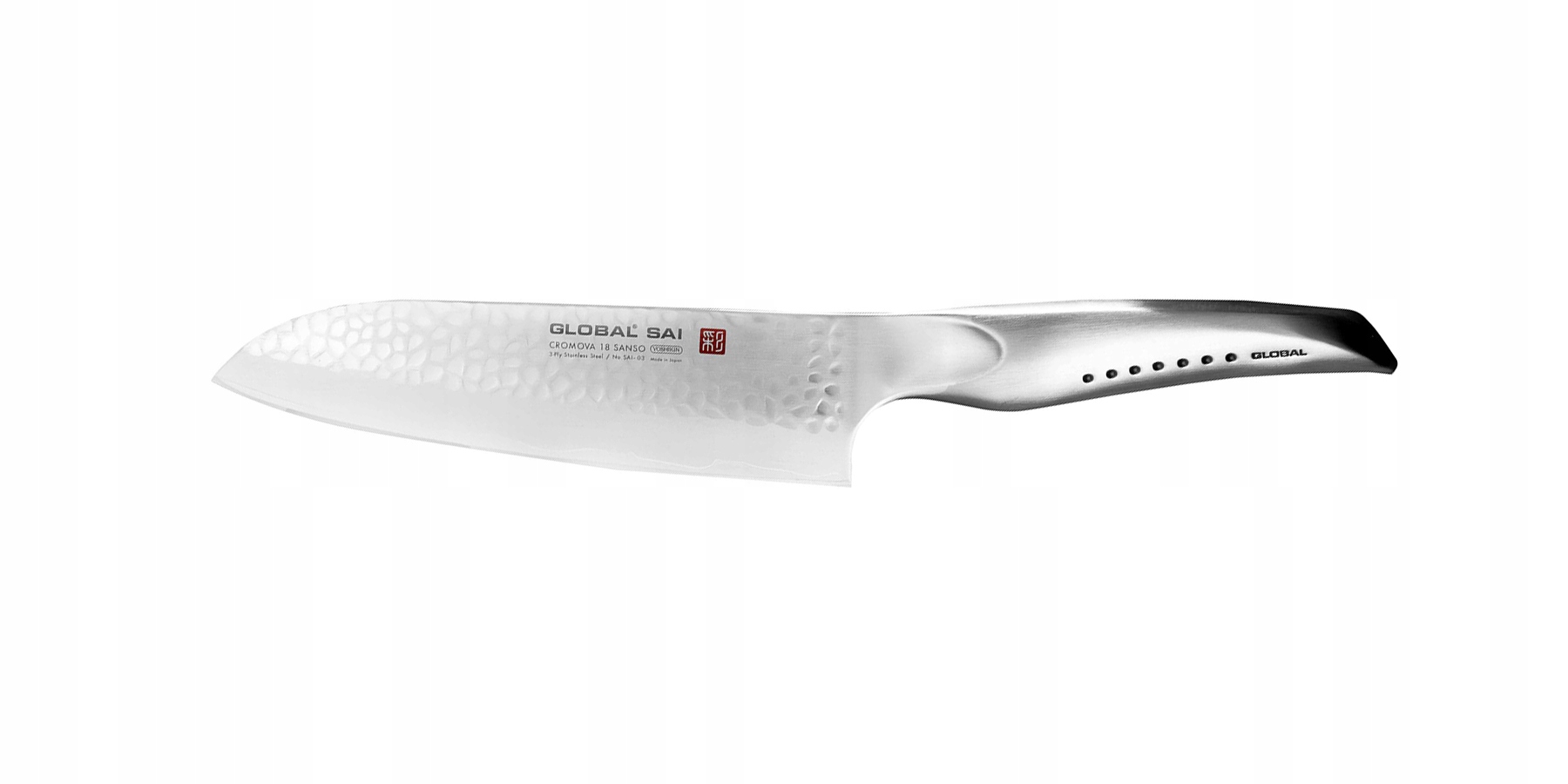 Japonský kuchynský nôž Santoku 190 Global Sai 03