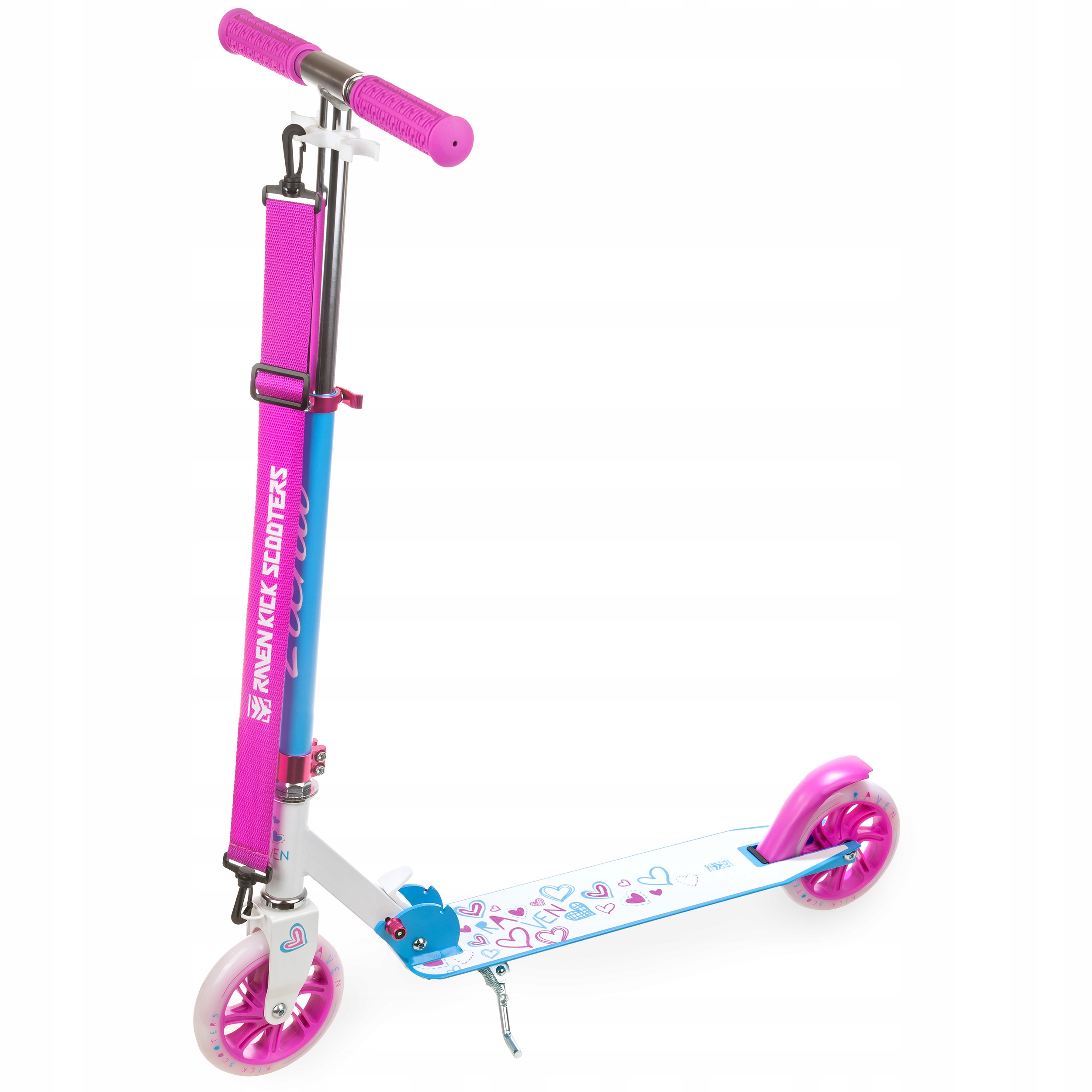 Hulajnoga Składana RAVEN Elena White 145mm Kółka LED Twardość kół 82A