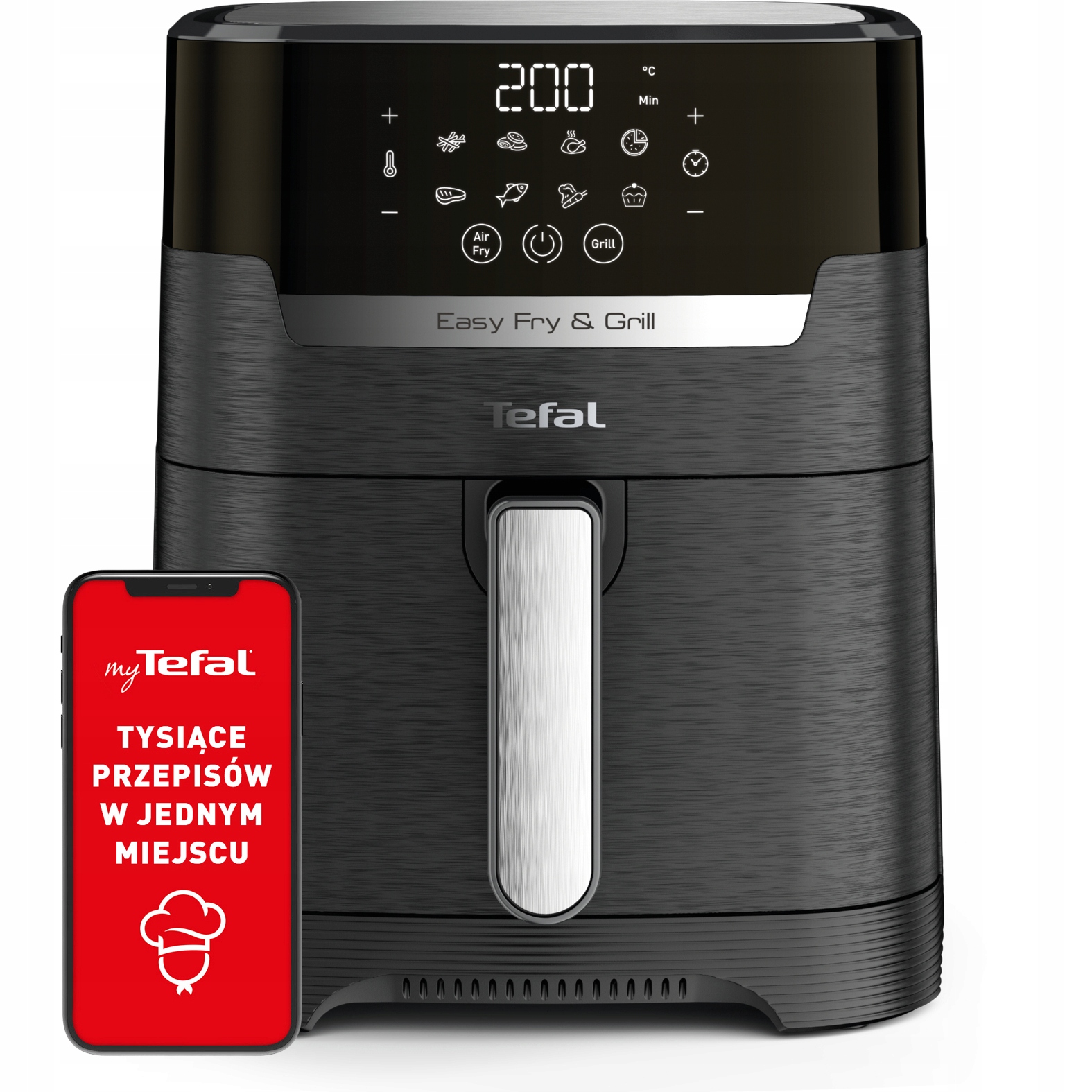 Frytkownica beztłuszczowa Tefal EY505 Grill 2w1 Air Fryer