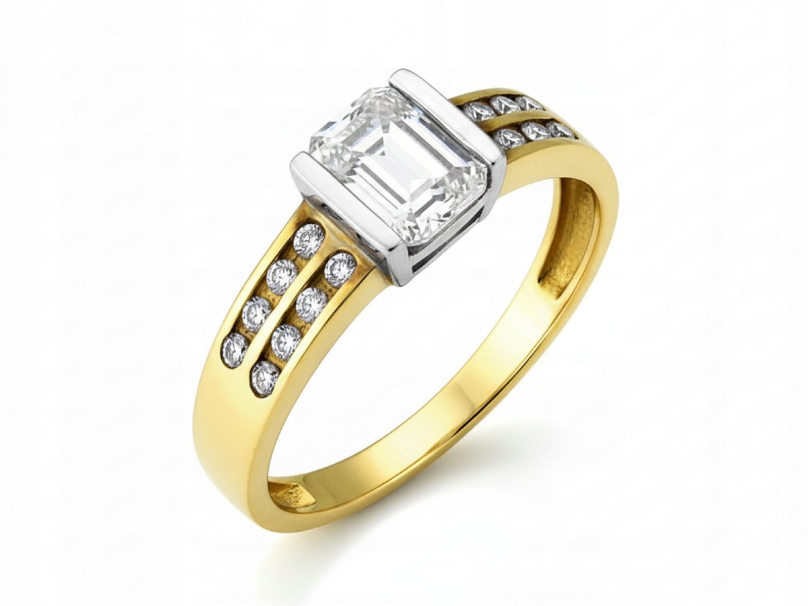 Bohatý prstýnek 585 zlatý s bílými zirkony 21r jako dárek 4.04 g