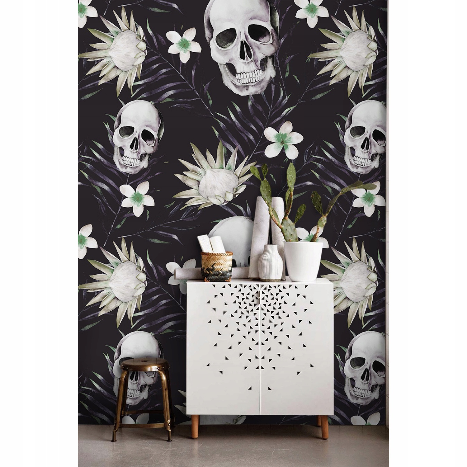 

Flizelinowa fototapeta Czaszki z kwiatami 416x254