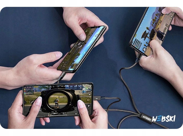 KABEL 3w1 DO PRACY Zgodność ze standardem Quick Charge 1.0 Quick Charge 2.0