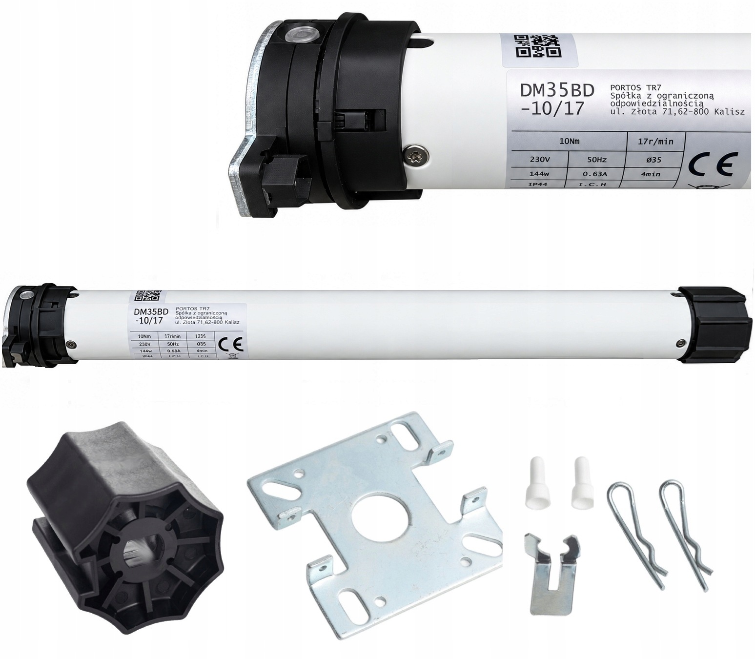 Kabelový přetěžovací motor pro venkovní rolety Portos Fi 40 mm 10Nm