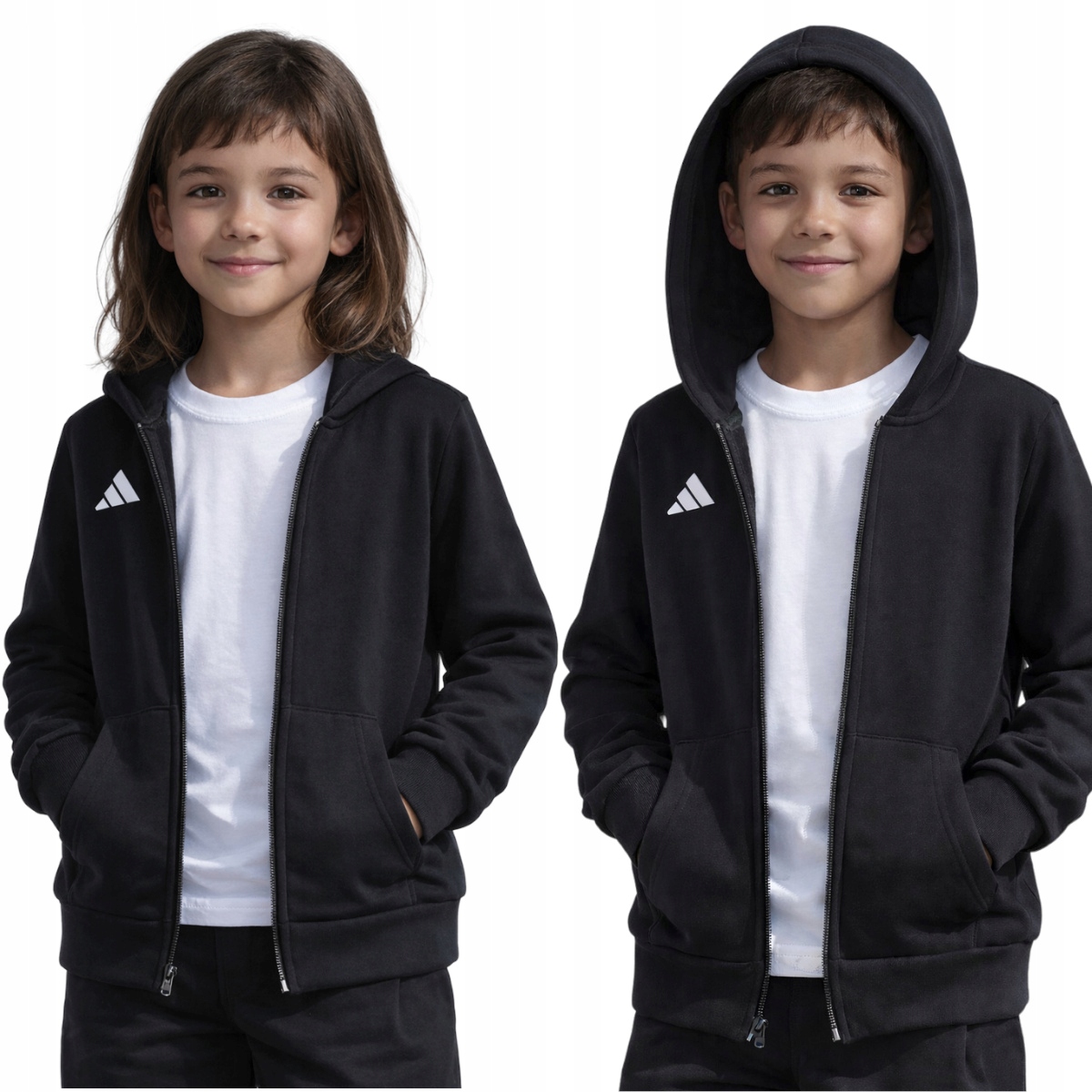 Bluza Adidas Entrada 26 Dziecięca Chłopięca Dziewczęca Czarna Kaptur 176 cm