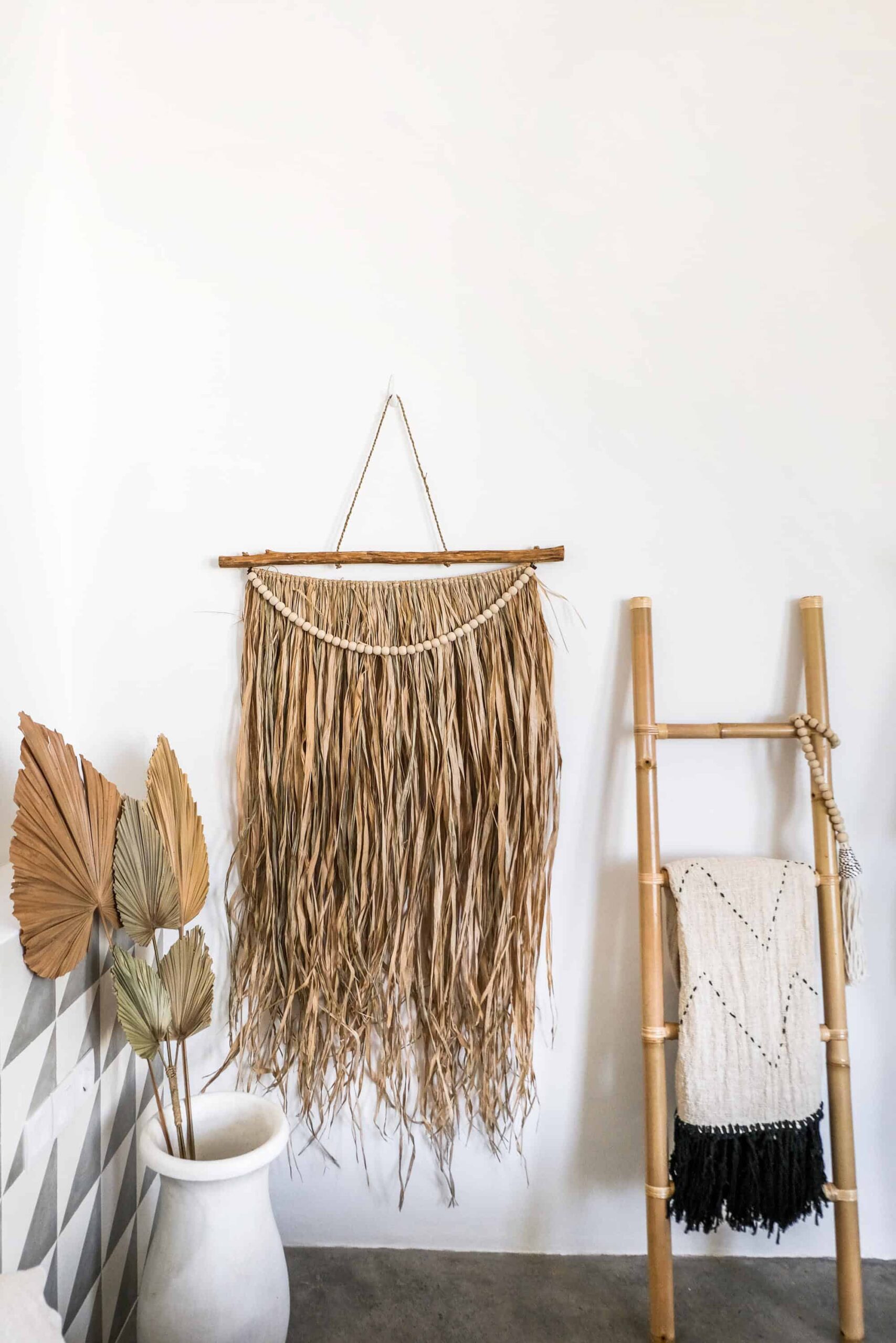 Dekorácia na stenu Ozdoba Boho Rafia Rimba