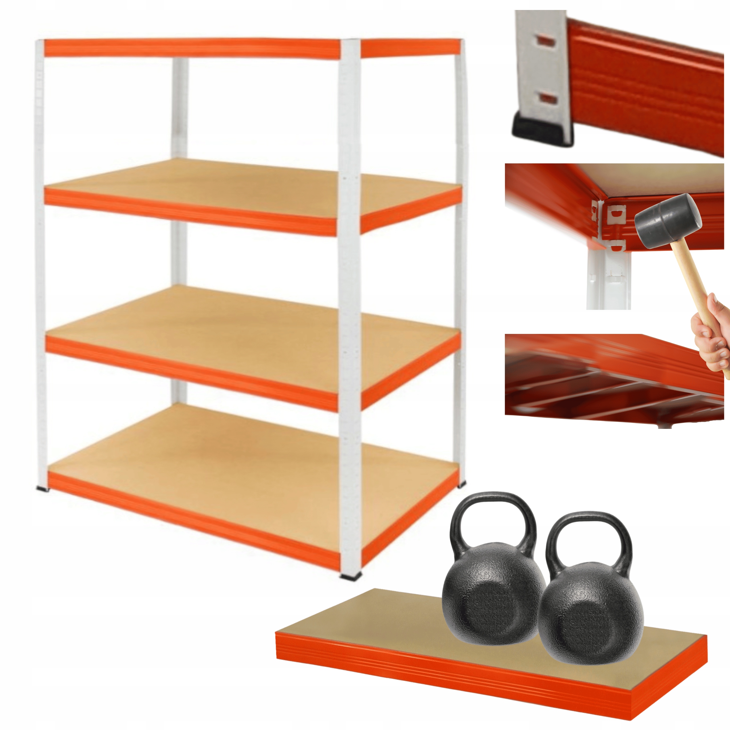Regał metalowy magazynowy garażowy stojak Helios 180x150x60cm 4Px275kg Pl