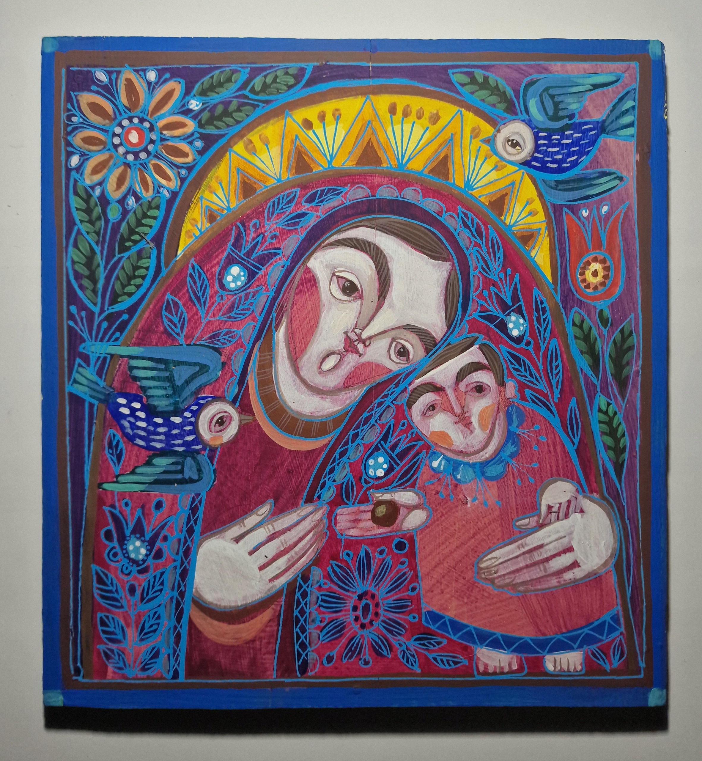 IKONA W STYLU LUDOWYM MATKA BOSKA-MONIKA KWIECIŃSKA