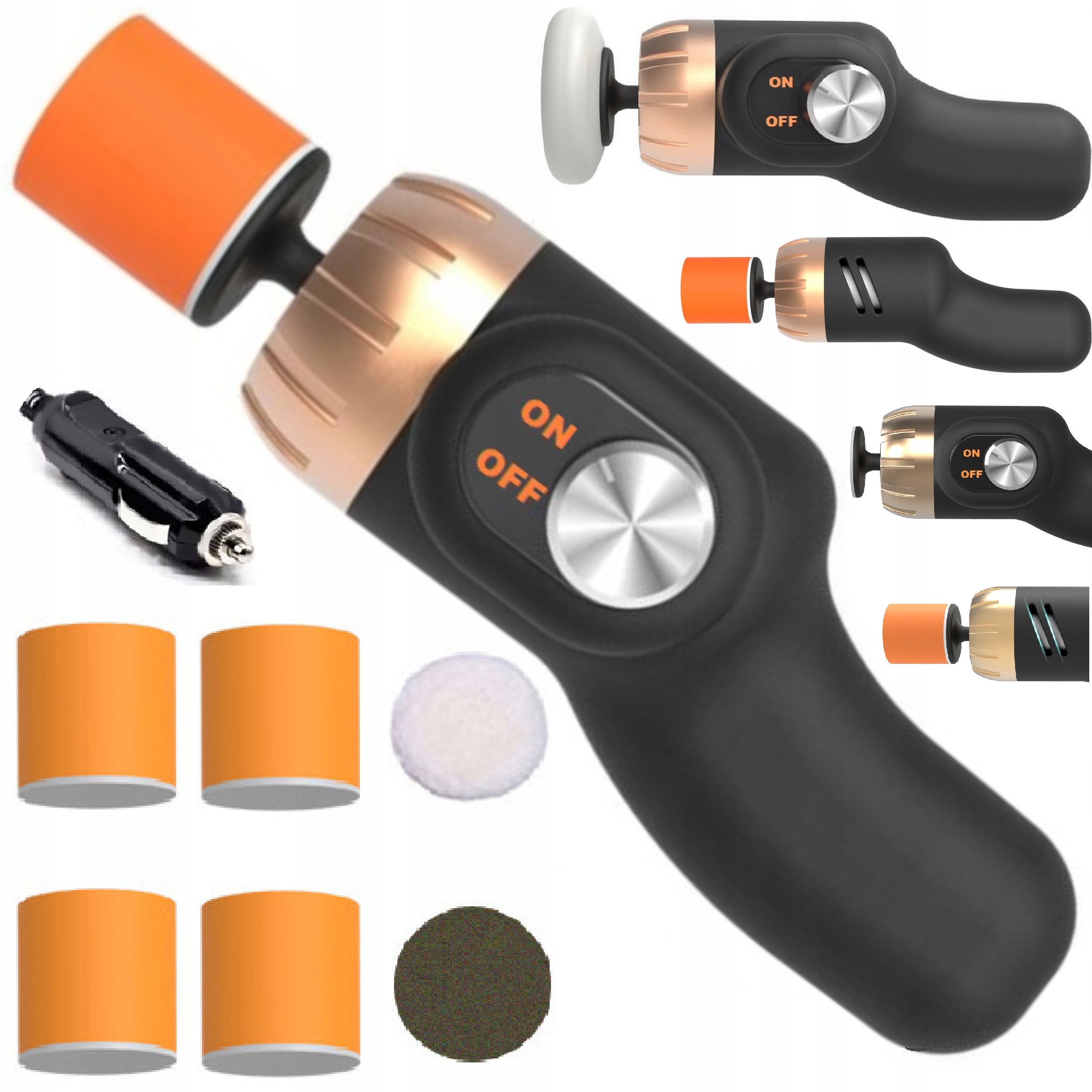 MINI POLERKA SAMOCHODOWA Maszyna Polerska 4x GĄBKA