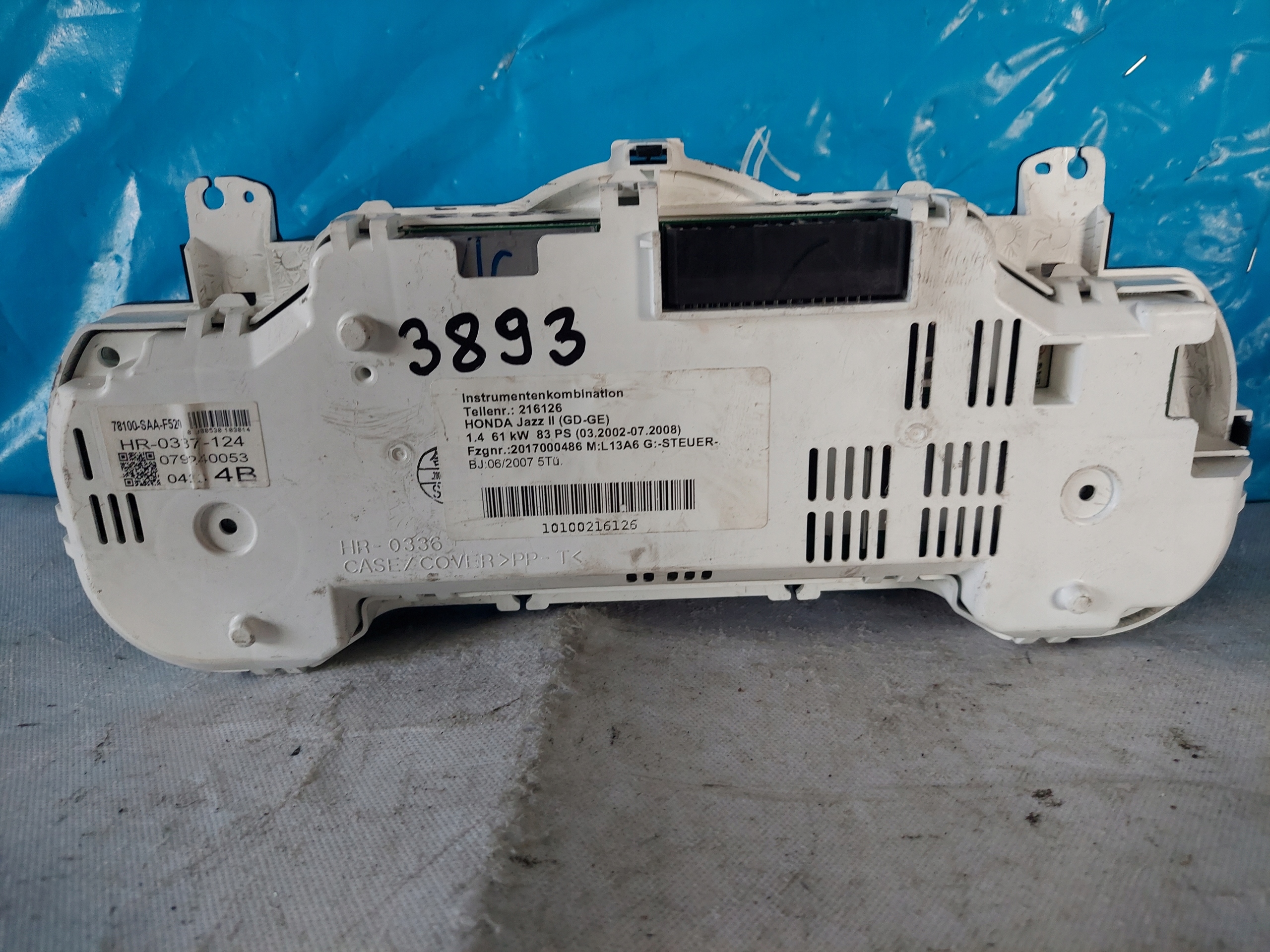 dials clock HONDA JAZZ II GD 1.4 B HR0337-124