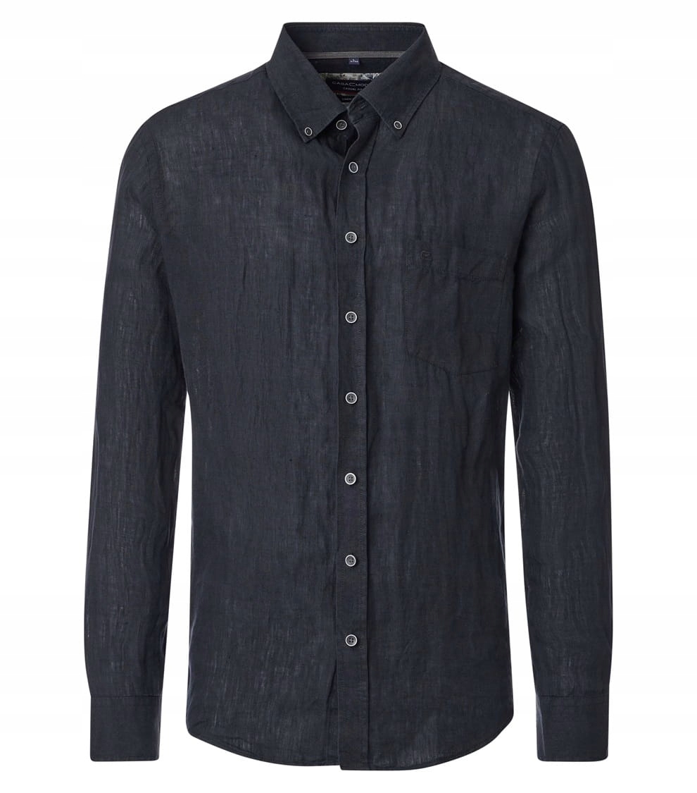 Velká pánská košile 100% Len Černá Casamoda