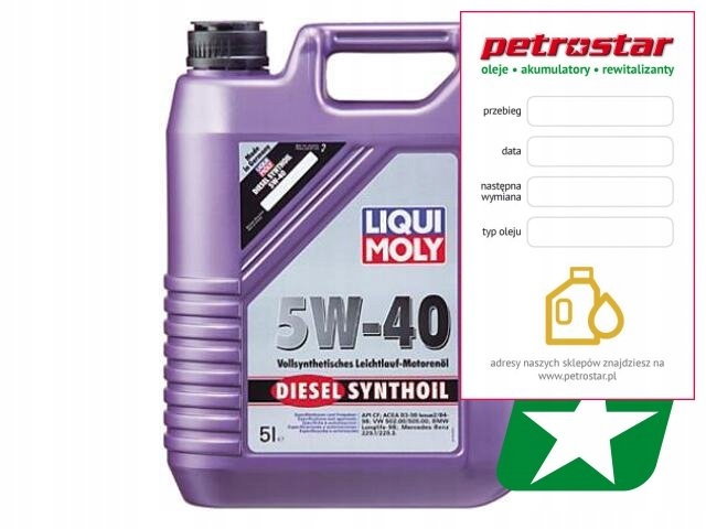 LIQUI MOLY SYNTHOIL DIESEL 5W40 5L 1341