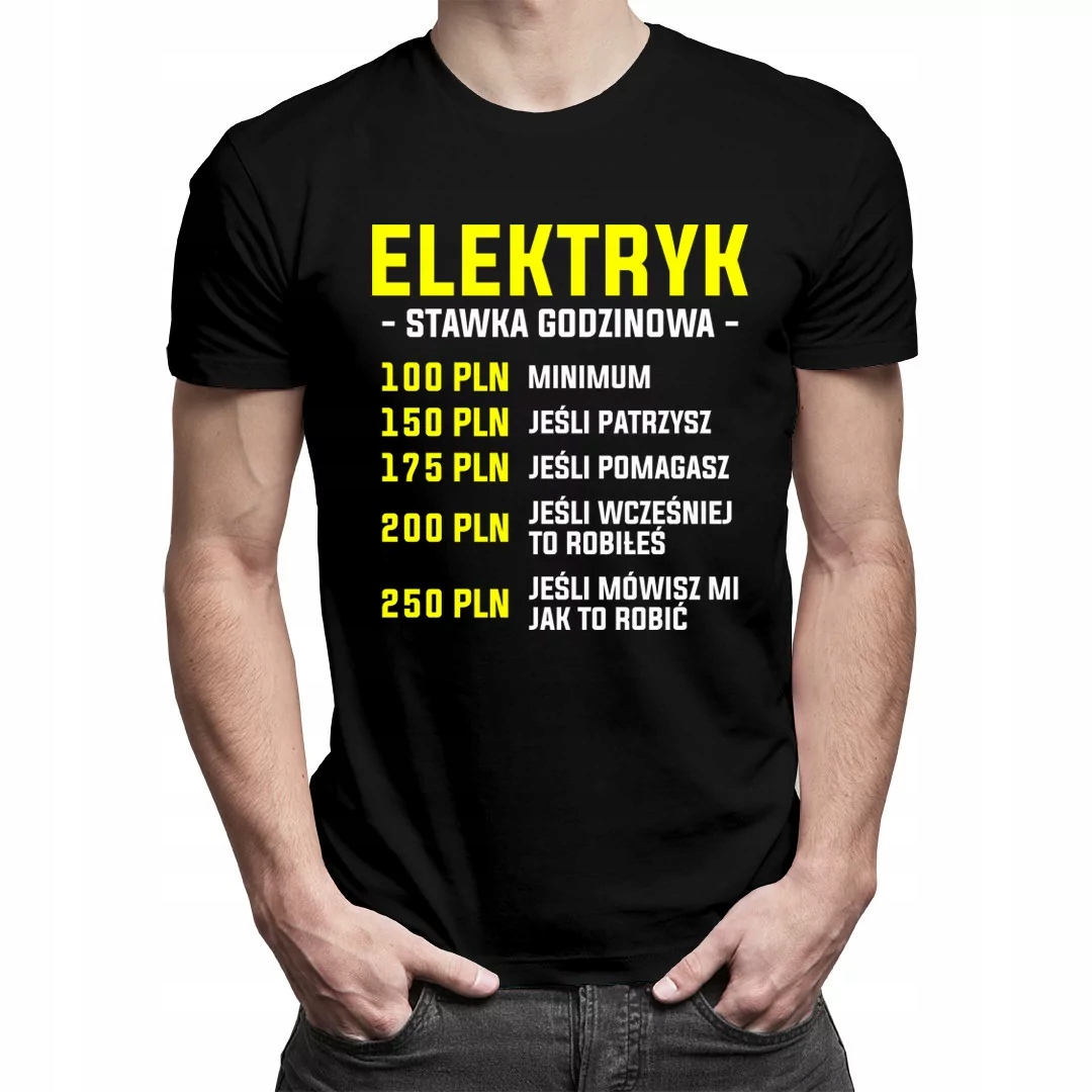 

Koszulka męska z nadrukiem dla elektryka