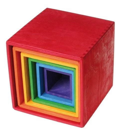 Grimms - 6 ks farebných drevených boxov rôznych veľkostí