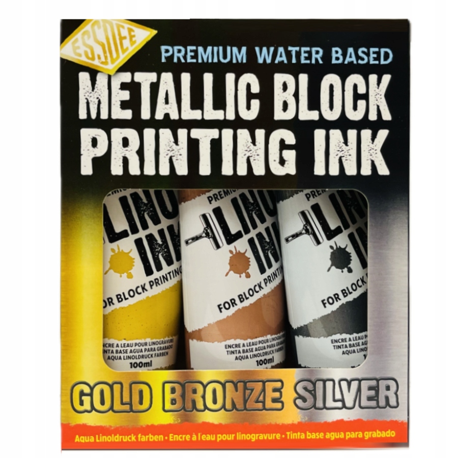 Sada 3 barev na linoryt 100ml Ink metalíza Essdee