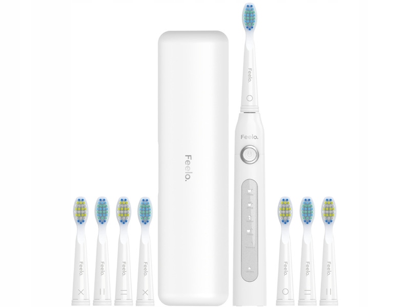Szczoteczka soniczna Feelo Easy Biały (8 końcówek Etui)